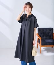 K2EGD08099 a.v.v(アー・ヴェ・ヴェ) 【洗える】スキッパーワンピース ブラック