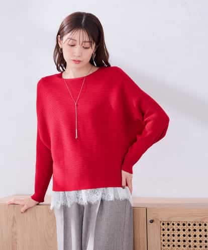 K2FLD37049 a.v.v 【雑誌InRed(宝島社)11月号掲載】バックパール ショート丈 ニット