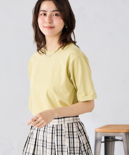 K6KGD30024 a.v.v 【接触冷感/UVカット/コットン100%/WEB限定】ロールアップハーフスリーブTシャツ