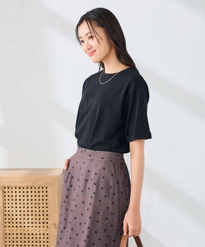 K6KGD30024 a.v.v 【接触冷感/UVカット/コットン100%/WEB限定】ロールアップハーフスリーブTシャツ