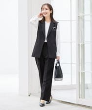 KBLCD02079 a.v.v(アー・ヴェ・ヴェ) 【洗える/ストレッチ/セットアップ対応】ダブルクロスワイドパンツ ブラック