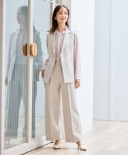 KBLCD02079 a.v.v(アー・ヴェ・ヴェ) 【洗える/ストレッチ/セットアップ対応】ダブルクロスワイドパンツ ブラック