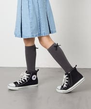 KGLGD12007 a.v.v KIDS(アー・ヴェ・ヴェ) 【19-21/22-24cm】バックリボンハイソックス グレー