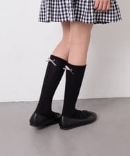KGLGD12007 a.v.v KIDS(アー・ヴェ・ヴェ) 【19-21/22-24cm】バックリボンハイソックス ブラック