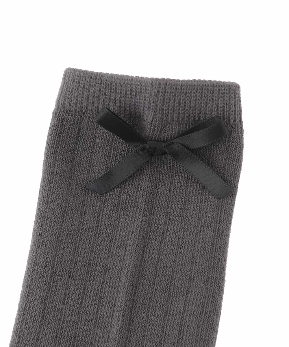 KGLGD12007 a.v.v KIDS(アー・ヴェ・ヴェ) 【19-21/22-24cm】バックリボンハイソックス グレー