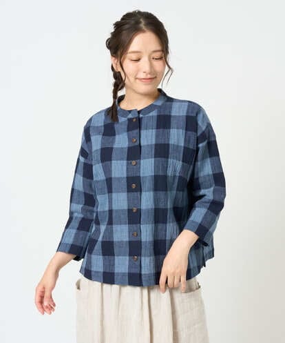 NGBHF07300 GIANNI LO GIUDICE [洗える・日本製]先染めブロックチェックブラウス