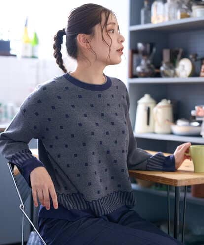 NGFAG22290 GIANNI LO GIUDICE [洗える]トライバルジャガードニット