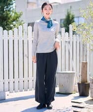 NGKAH40180 GIANNI LO GIUDICE(ジャンニ ロ ジュディチェ) [洗える・日本製]ウールボトルネックカットソー ライトグレー