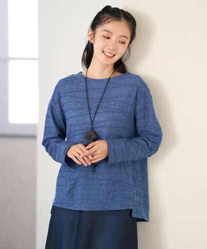 NGKAH41210  [日本製]リップルジャガードプルオーバー