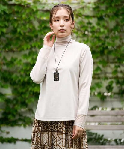 NGKAI26180 GIANNI LO GIUDICE [洗える・日本製]ポンチロイヤルクールハイネックカットソー