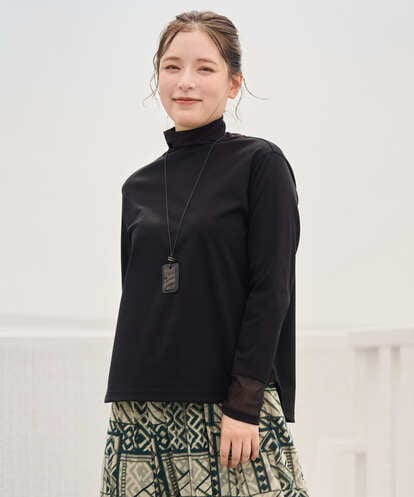 NGKAI26180 GIANNI LO GIUDICE [洗える・日本製]ポンチロイヤルクールハイネックカットソー