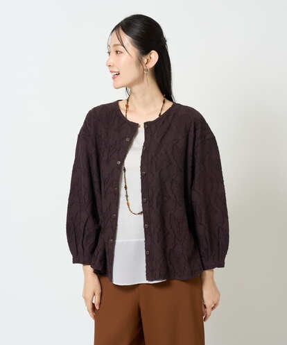 NGTJD13290 GIANNI LO GIUDICE [日本製]コットンカットジャガードブラウス