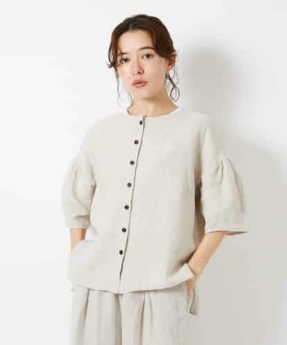 NHBHD66290 GIANNI LO GIUDICE(小さいサイズ) 麻ストライプブラウス