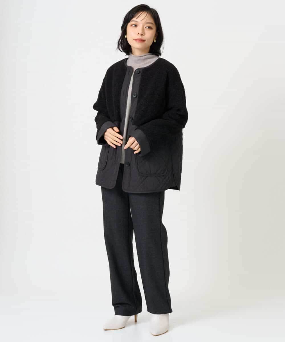 NHDAH39360 GIANNI LO GIUDICE(小さいサイズ)(メゾン ドゥ サンク) ボアタフタキルトブルゾン モカブラウン