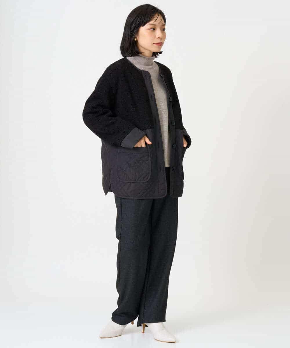 NHDAH39360 GIANNI LO GIUDICE(小さいサイズ)(メゾン ドゥ サンク) ボアタフタキルトブルゾン モカブラウン