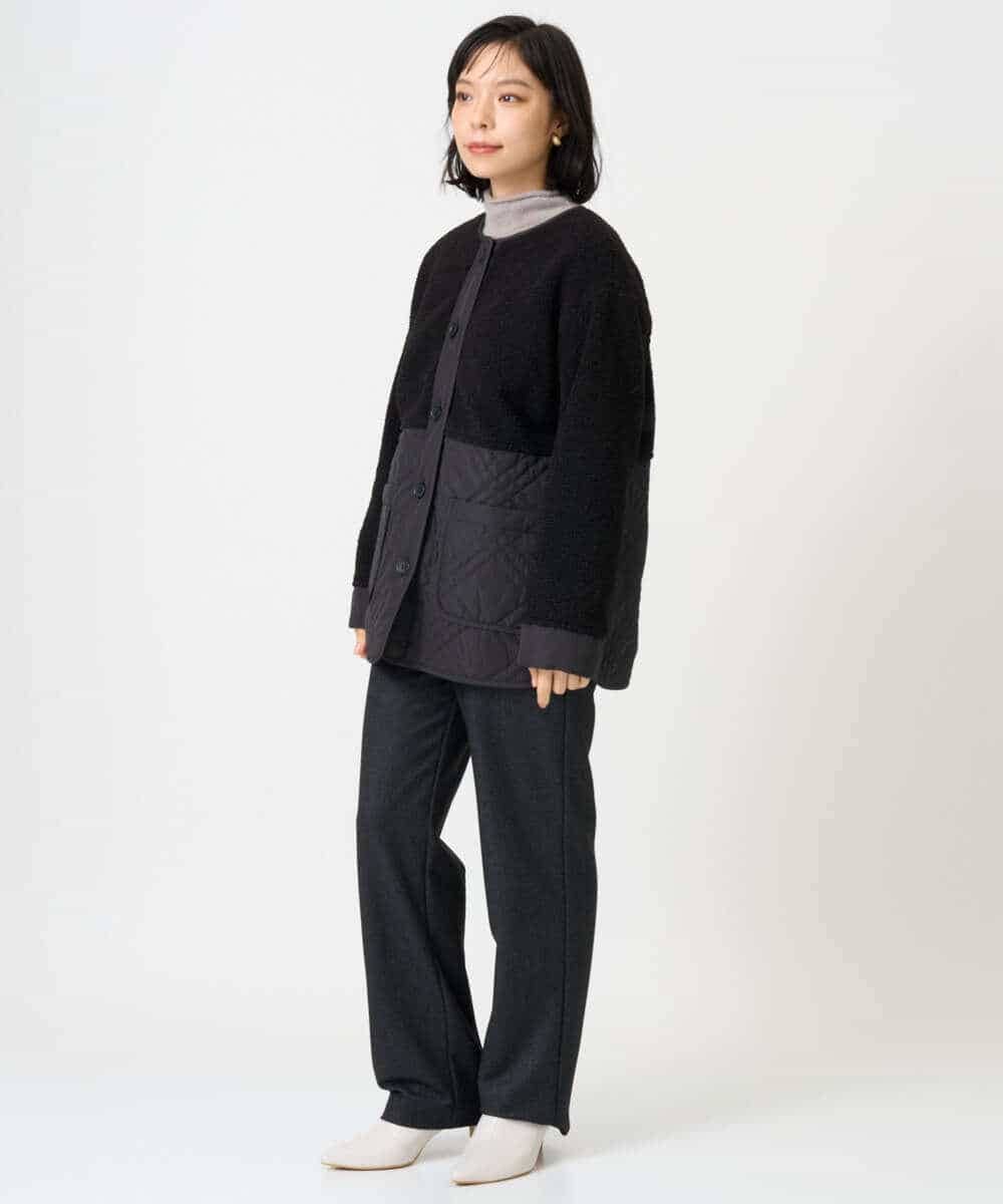 NHDAH39360 GIANNI LO GIUDICE(小さいサイズ)(メゾン ドゥ サンク) ボアタフタキルトブルゾン モカブラウン