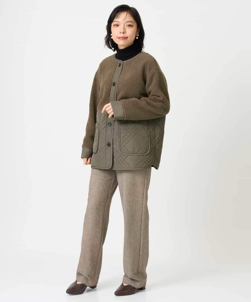 NHDAH39360 GIANNI LO GIUDICE(小さいサイズ)(メゾン ドゥ サンク) ボアタフタキルトブルゾン モカブラウン
