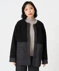 NHDAH39360 GIANNI LO GIUDICE(小さいサイズ)(メゾン ドゥ サンク) ボアタフタキルトブルゾン モカブラウン