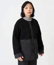 NHDAH39360 GIANNI LO GIUDICE(小さいサイズ)(メゾン ドゥ サンク) ボアタフタキルトブルゾン モカブラウン