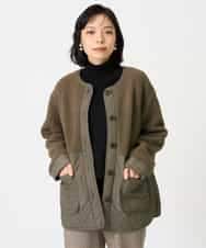 NHDAH39360 GIANNI LO GIUDICE(小さいサイズ)(メゾン ドゥ サンク) ボアタフタキルトブルゾン モカブラウン
