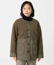 NHDAH39360 GIANNI LO GIUDICE(小さいサイズ)(メゾン ドゥ サンク) ボアタフタキルトブルゾン モカブラウン