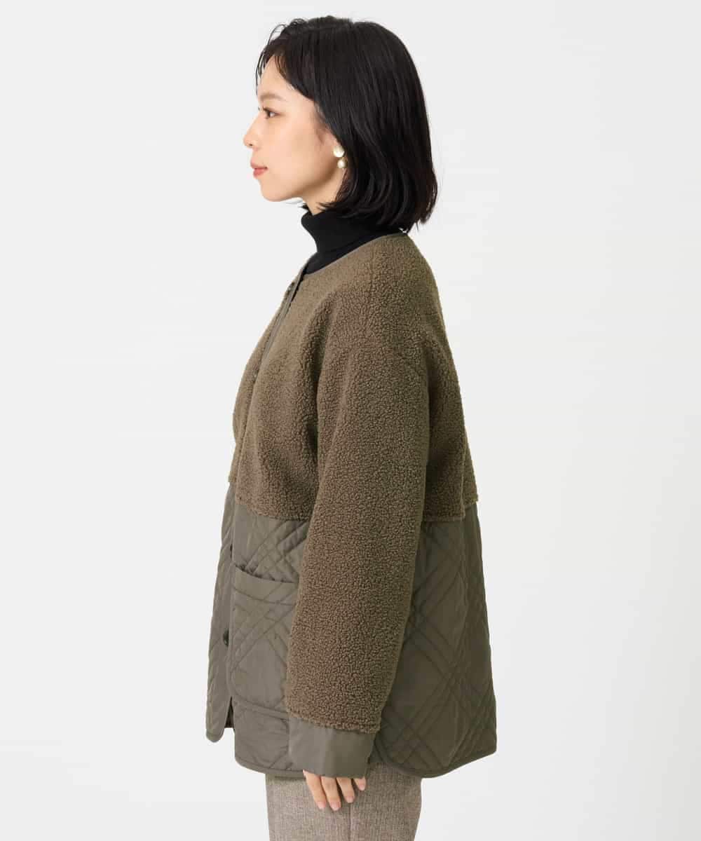 NHDAH39360 GIANNI LO GIUDICE(小さいサイズ)(メゾン ドゥ サンク) ボアタフタキルトブルゾン モカブラウン