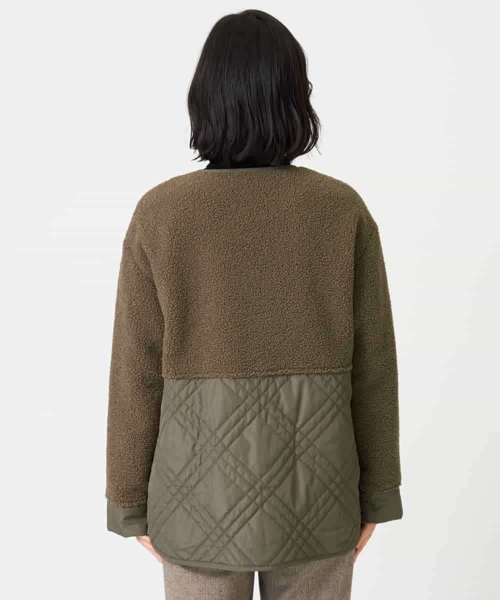 NHDAH39360 GIANNI LO GIUDICE(小さいサイズ)(メゾン ドゥ サンク) ボアタフタキルトブルゾン モカブラウン