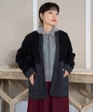 NHDAH39360 GIANNI LO GIUDICE(小さいサイズ)(メゾン ドゥ サンク) ボアタフタキルトブルゾン ブラック