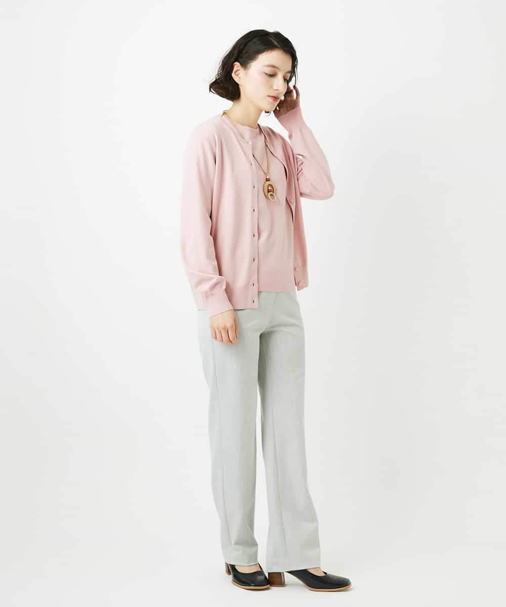 NHSEF80180 GIANNI LO GIUDICE(小さいサイズ)(メゾン ドゥ サンク) [アンサンブル対応]クルーネックニットカーディガン ピンク