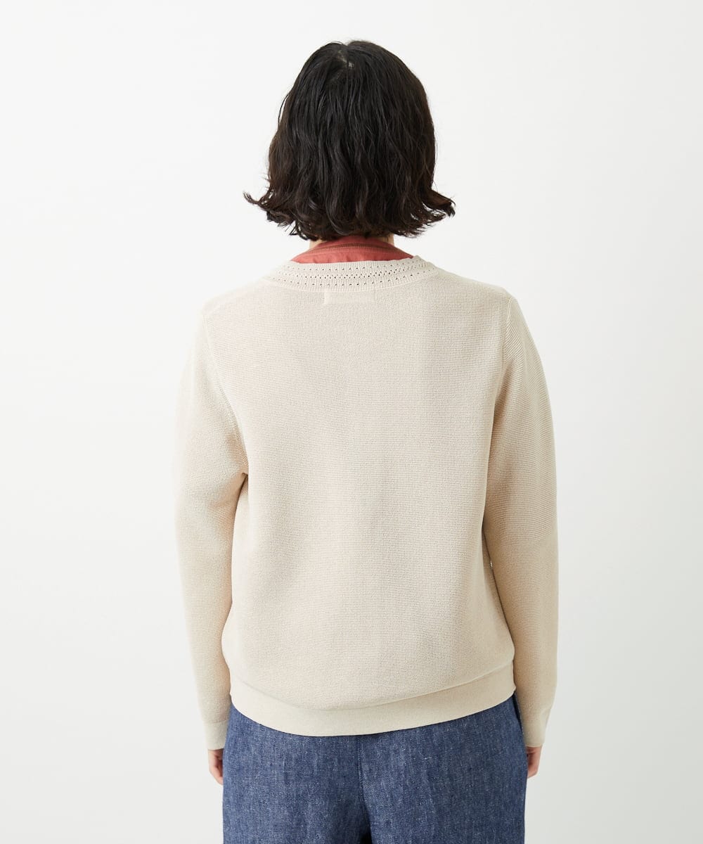 NHSGE40270 GIANNI LO GIUDICE(小さいサイズ)(メゾン ドゥ サンク) ペーパーヤーンニットカーディガン ベージュ