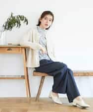 NHSGE40270 GIANNI LO GIUDICE(小さいサイズ)(メゾン ドゥ サンク) ペーパーヤーンニットカーディガン ベージュ