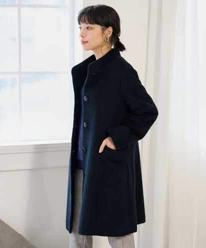 NHVAI88890 GIANNI LO GIUDICE(小さいサイズ) アンゴラ混ウールスタンドカラーコート
