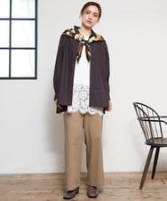 OLBKD14099 eur3(エウルキューブ) 【大きいサイズ】ドロップショルダーシャツ ダークブラウン