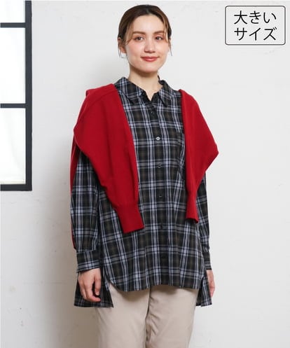OLBKD14099 eur3 【大きいサイズ】ドロップショルダーシャツ