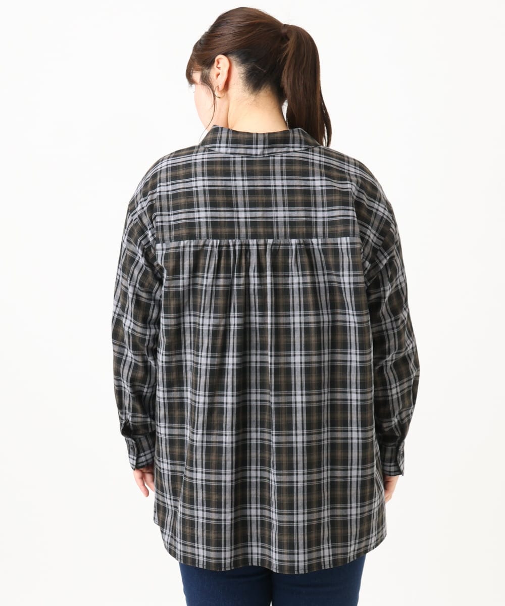 OLBKD14099 eur3(エウルキューブ) 【大きいサイズ】ドロップショルダーシャツ ブラック