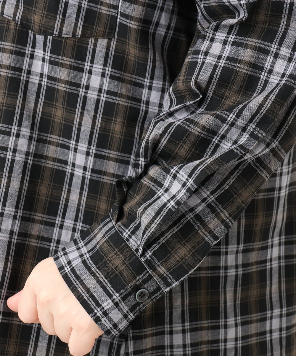 OLBKD14099 eur3(エウルキューブ) 【大きいサイズ】ドロップショルダーシャツ ブラック