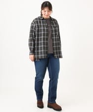 OLBKD14099 eur3(エウルキューブ) 【大きいサイズ】ドロップショルダーシャツ ブラック