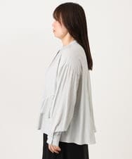 OLBKD16099 eur3(エウルキューブ) 【大きいサイズ】ストライプティアードシャツ グレージュ