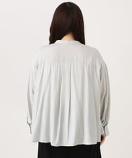 OLBKD16099 eur3(エウルキューブ) 【大きいサイズ】ストライプティアードシャツ グレージュ