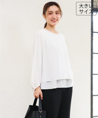 OLBLD12089 eur3 【大きいサイズ/11号サイズあり】2wayチェーンブレードブラウス
