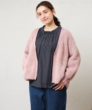 OLBLD13099 eur3(エウルキューブ) 【野呂佳代さん着用/大きいサイズ】フリルリボンブラウス ダークグレー