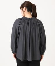 OLBLD13099 eur3(エウルキューブ) 【野呂佳代さん着用/大きいサイズ】フリルリボンブラウス ダークグレー