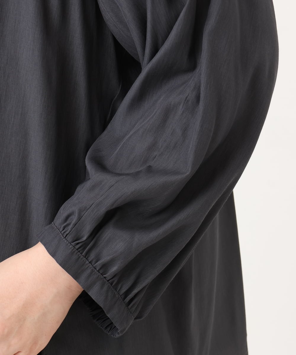 OLBLD13099 eur3(エウルキューブ) 【野呂佳代さん着用/大きいサイズ】フリルリボンブラウス ダークグレー