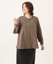 OLBLD15099 eur3(エウルキューブ) 【大きいサイズ】コーデュロイフレアシルエットブラウス モカ