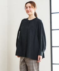 OLBLD15099 eur3(エウルキューブ) 【大きいサイズ】コーデュロイフレアシルエットブラウス ブラック