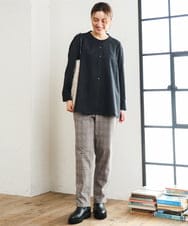 OLBLD15099 eur3(エウルキューブ) 【大きいサイズ】コーデュロイフレアシルエットブラウス ブラック