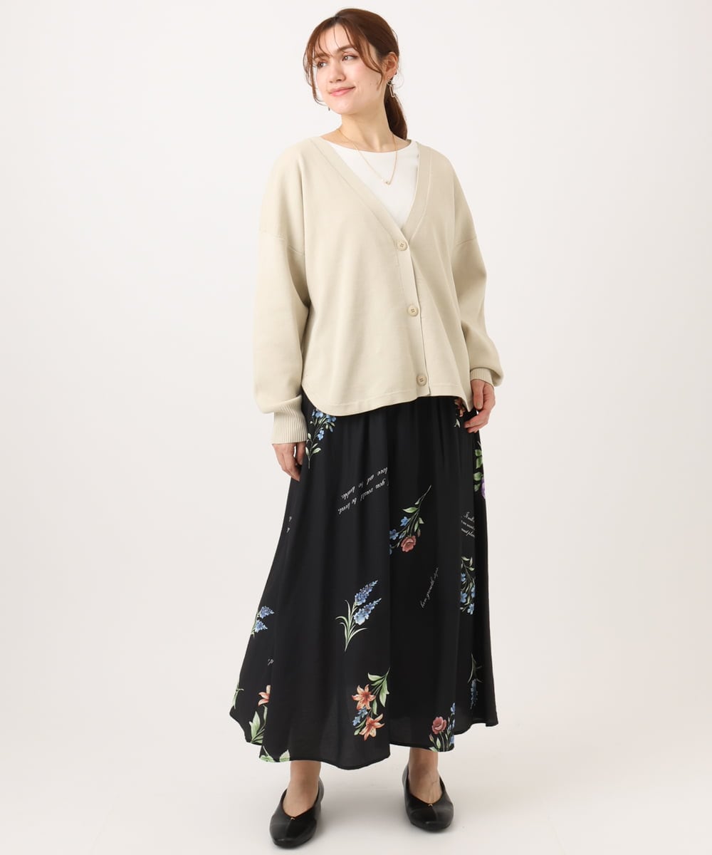 OLCDD03099 eur3(エウルキューブ) 【大きいサイズ/洗える】カーブヘムボクシーカーディガン アイボリー(80)