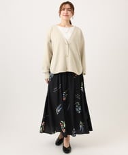 OLCDD03099 eur3(エウルキューブ) 【大きいサイズ/洗える】カーブヘムボクシーカーディガン アイボリー(80)