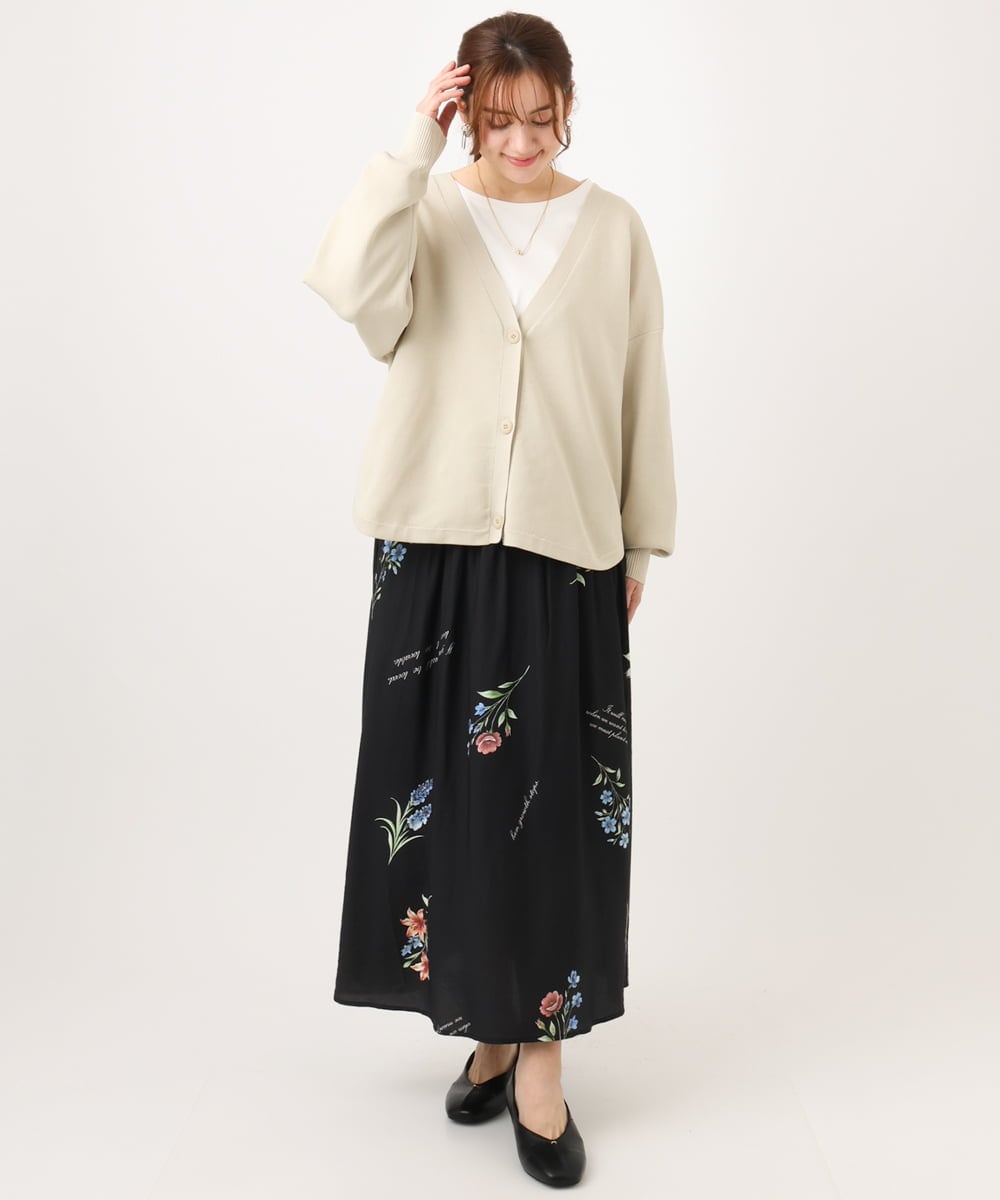 OLCDD03099 eur3(エウルキューブ) 【大きいサイズ/洗える】カーブヘムボクシーカーディガン アイボリー(80)