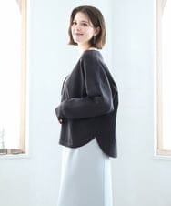 OLCDD03099 eur3(エウルキューブ) 【大きいサイズ/洗える】カーブヘムボクシーカーディガン ダークグレー(93)